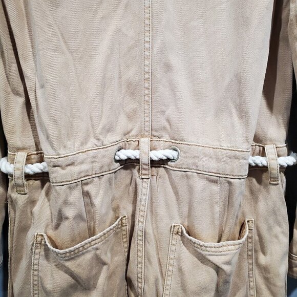Free People Women's Natural Out In The Thunder Utility Romper Tan+ Size M/L - Picture 12 of 16